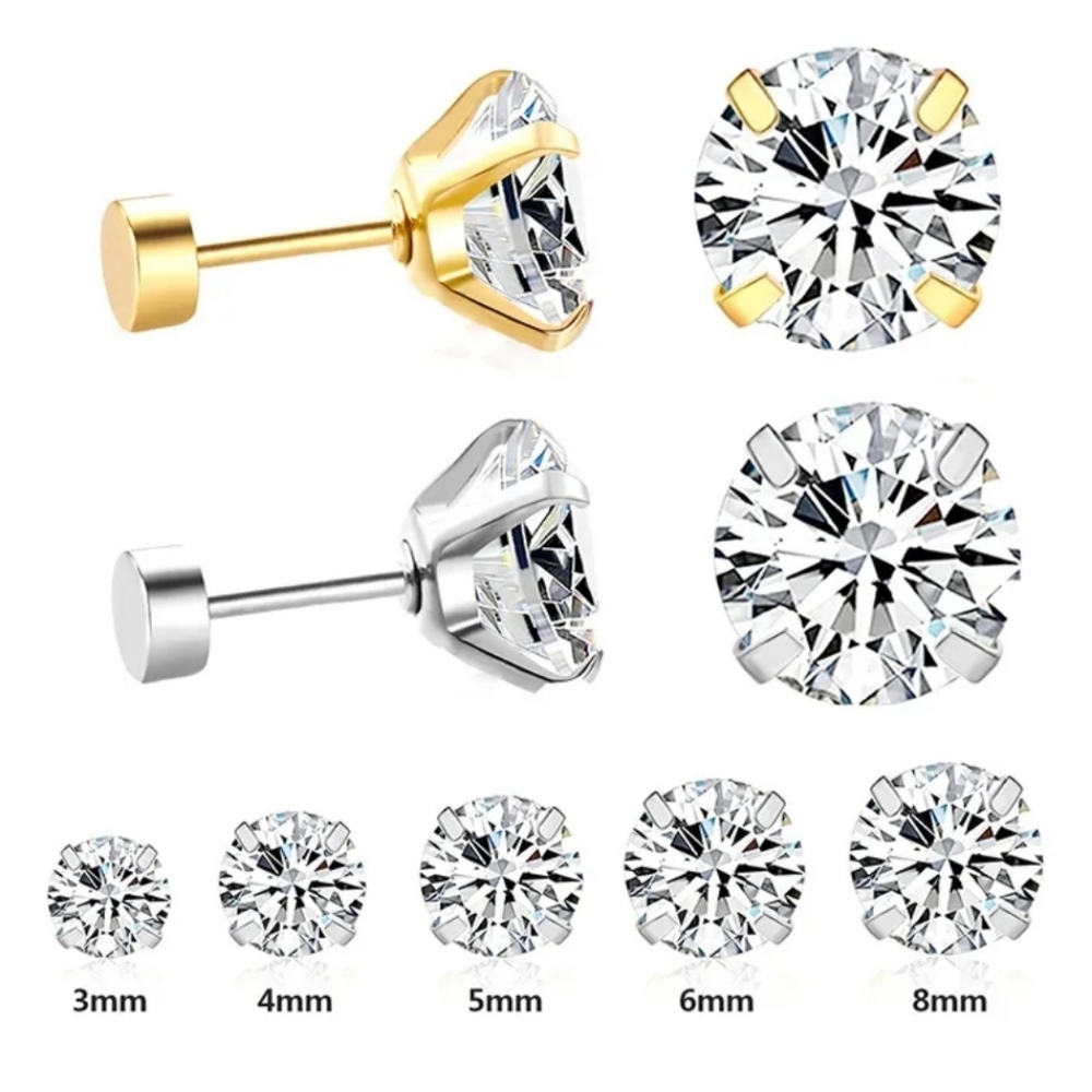 Stunning Gold  Diamond Stud Earrings